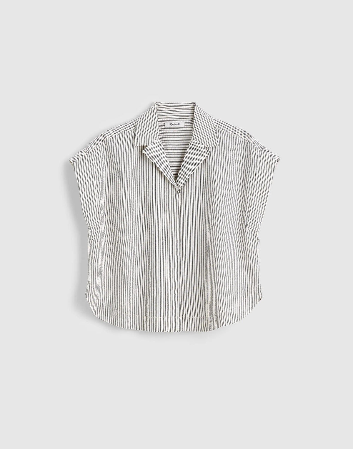 Notch-Collar Popover Shirt