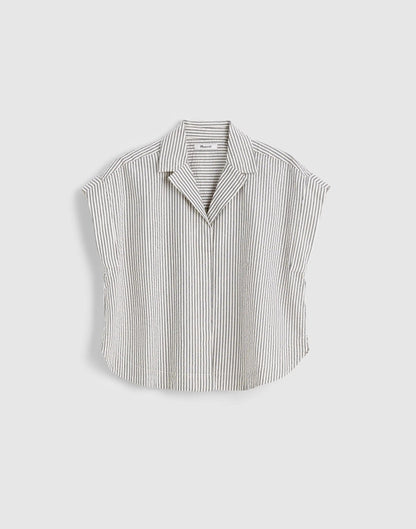 Notch-Collar Popover Shirt