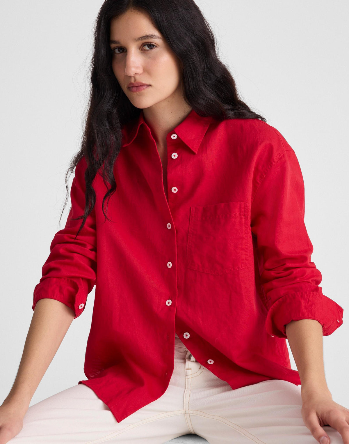 The Easy Shirt in Linen Blend