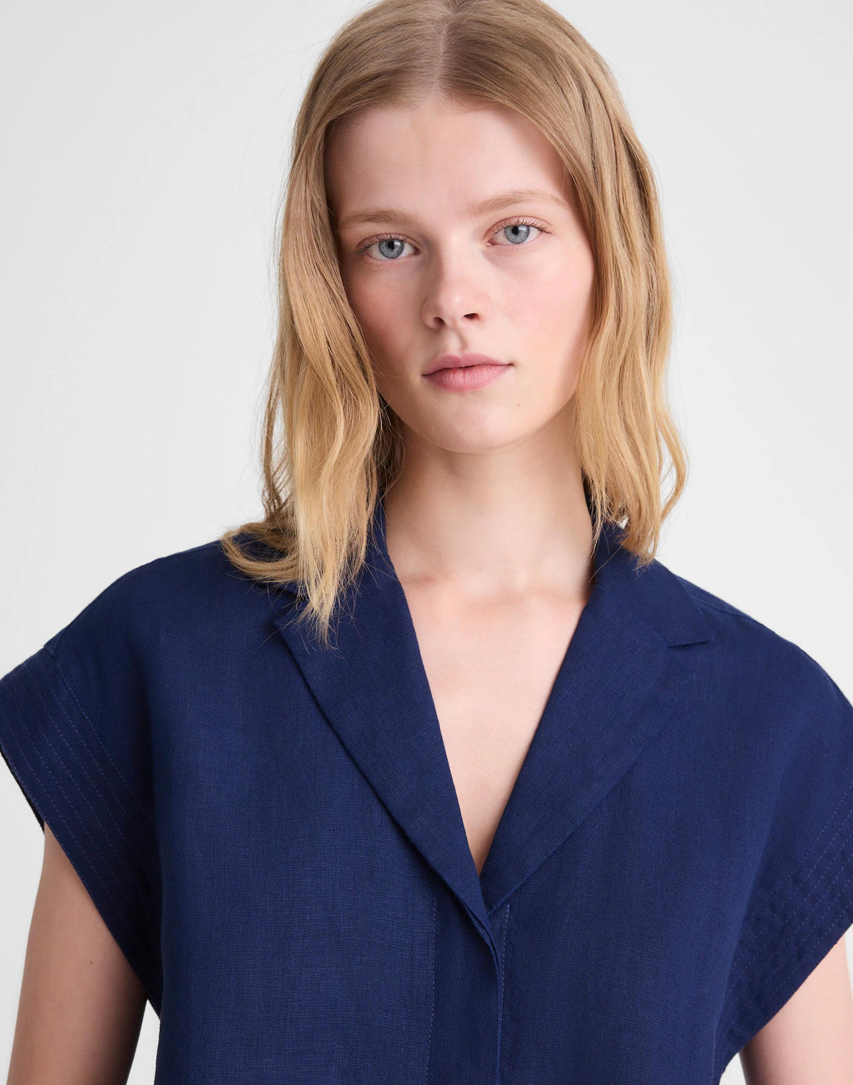 Notch-Collar Popover Shirt