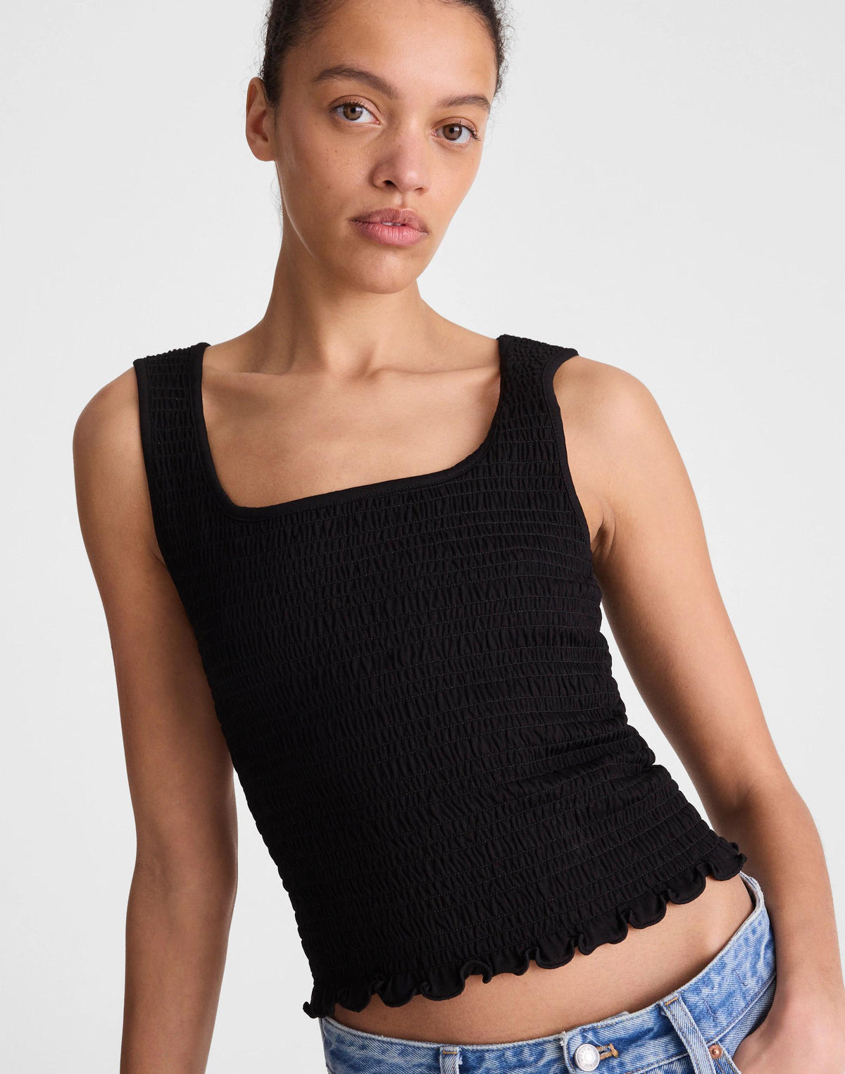 Smocked Scoopneck Tank