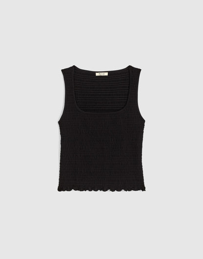 Smocked Scoopneck Tank