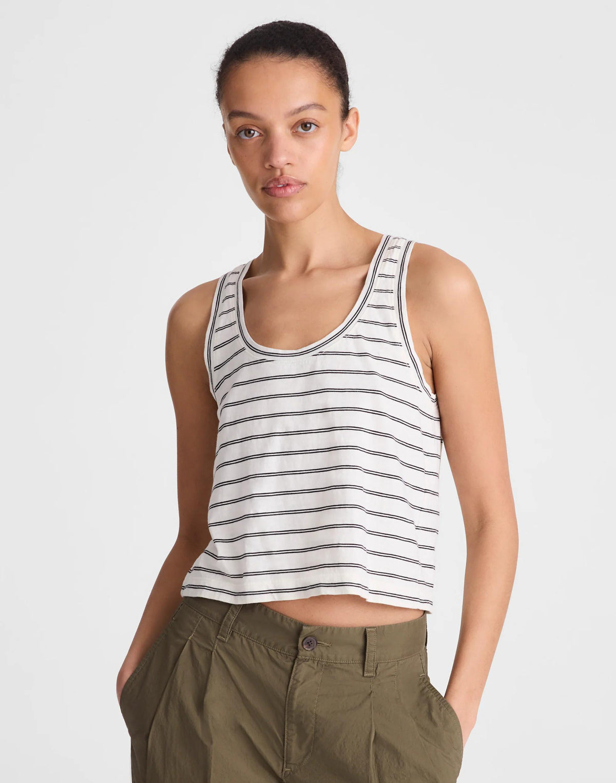 The Easy Crop Scoopneck Tank in Soft Slub
