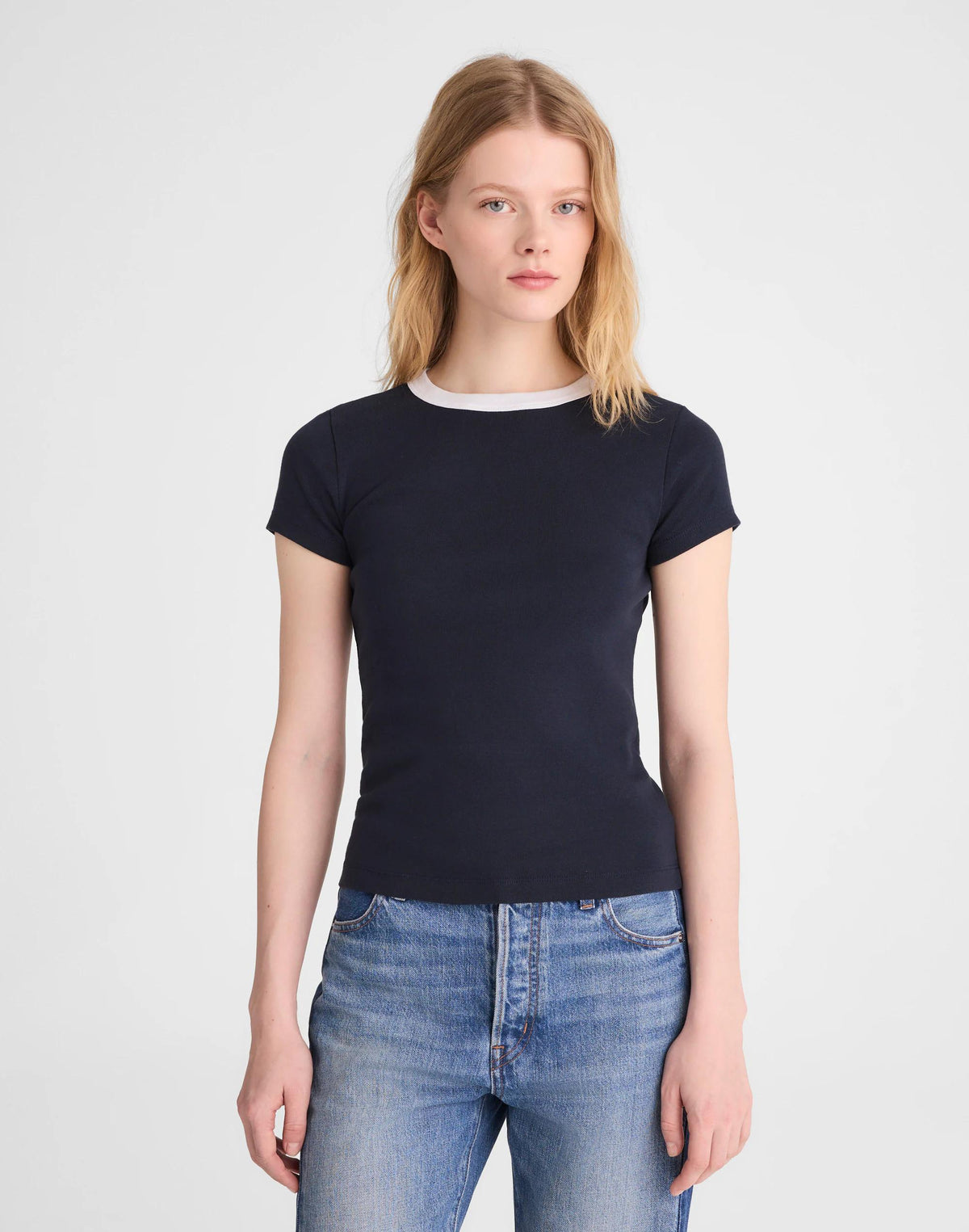 The '90s Crewneck Tee in Compact Cotton