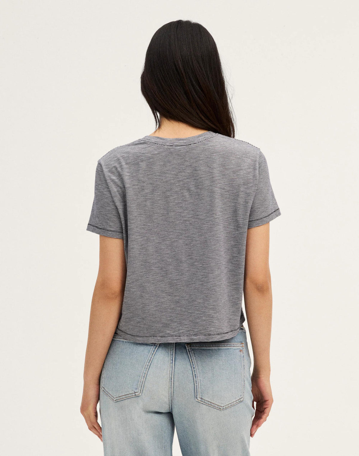 The Easy Crop Crewneck Tee in Soft Slub