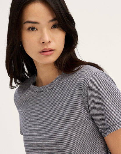 The Easy Crop Crewneck Tee in Soft Slub