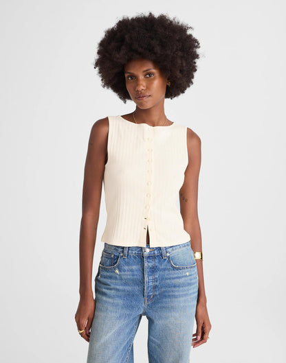 Ribbed Crewneck Shell Top