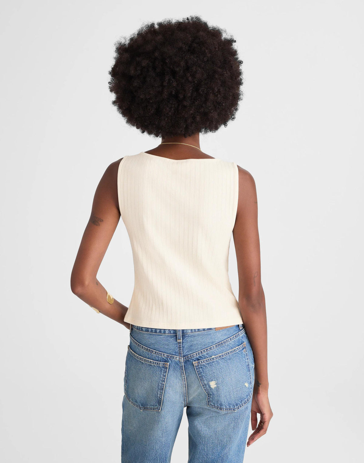 Ribbed Crewneck Shell Top
