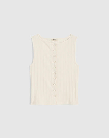 Ribbed Crewneck Shell Top