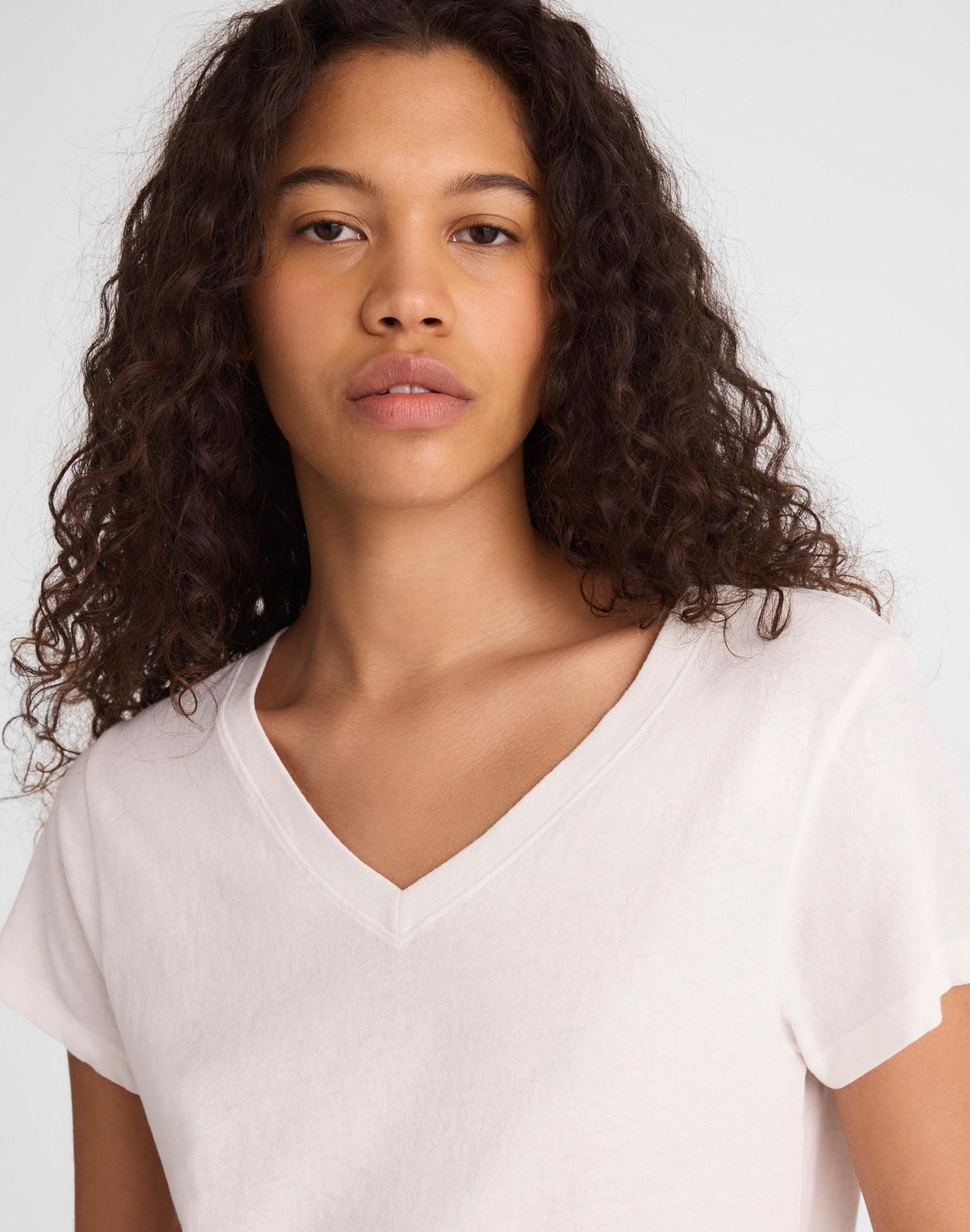 The Relaxed V-Neck Tee in Vintage Jersey