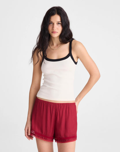 Lace-Trim Pull-On Shorts