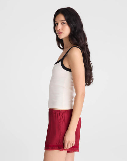 Lace-Trim Pull-On Shorts