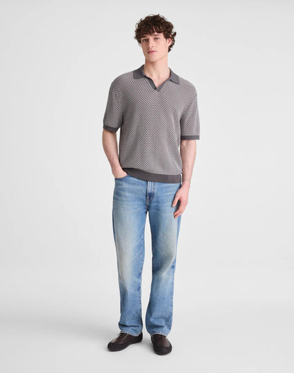 Johnny-Collar Sweater Polo