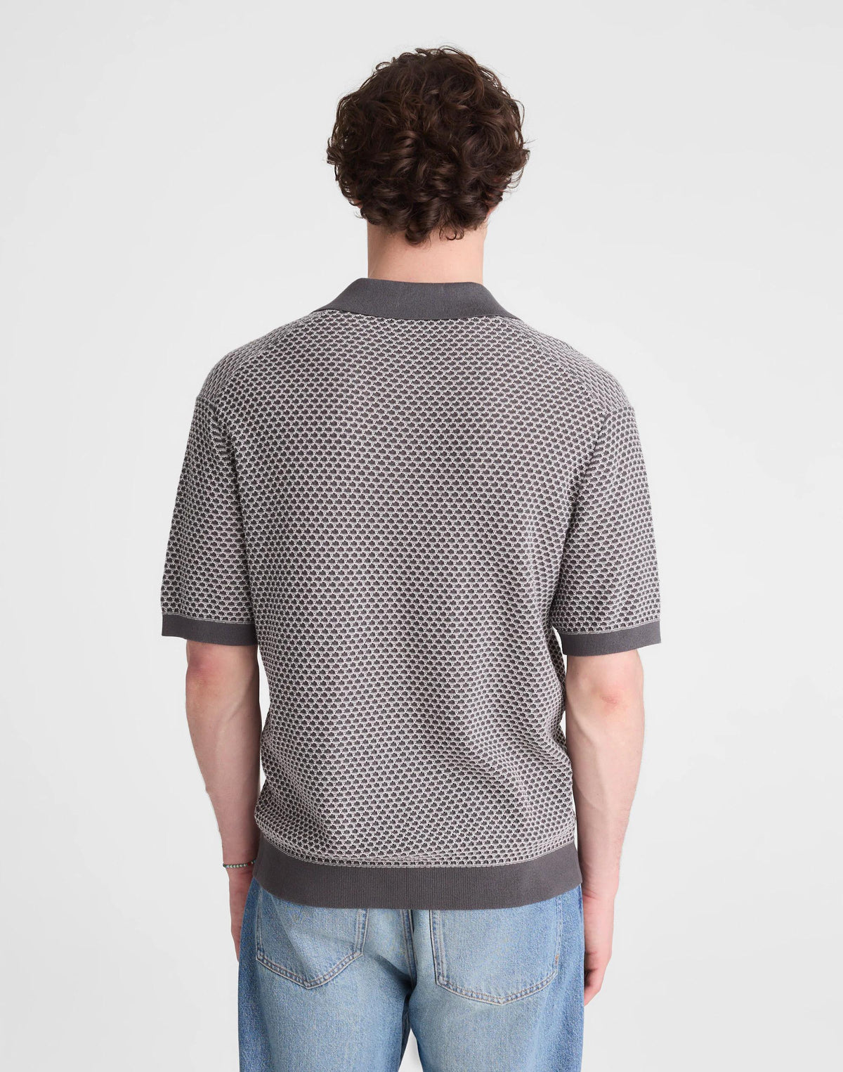 Johnny-Collar Sweater Polo