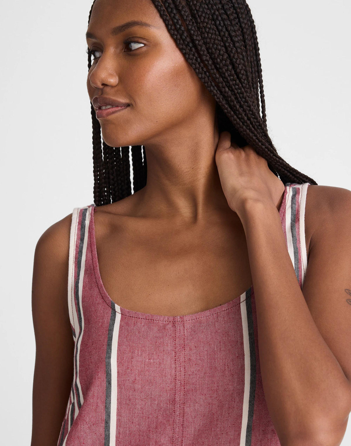 Scoopneck Mini Shift Dress in 100% Linen
