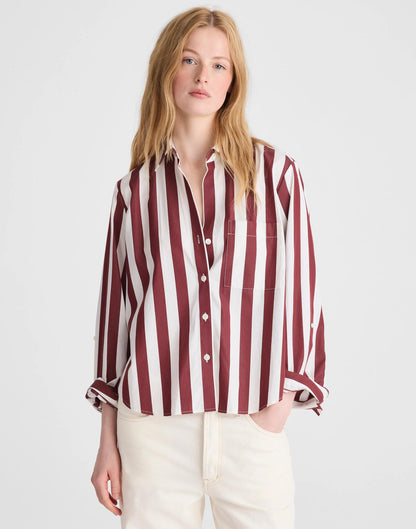 The Signature Y-Neck Shirt in Poplin