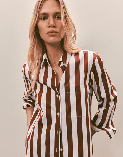 The Signature Y-Neck Shirt in Poplin