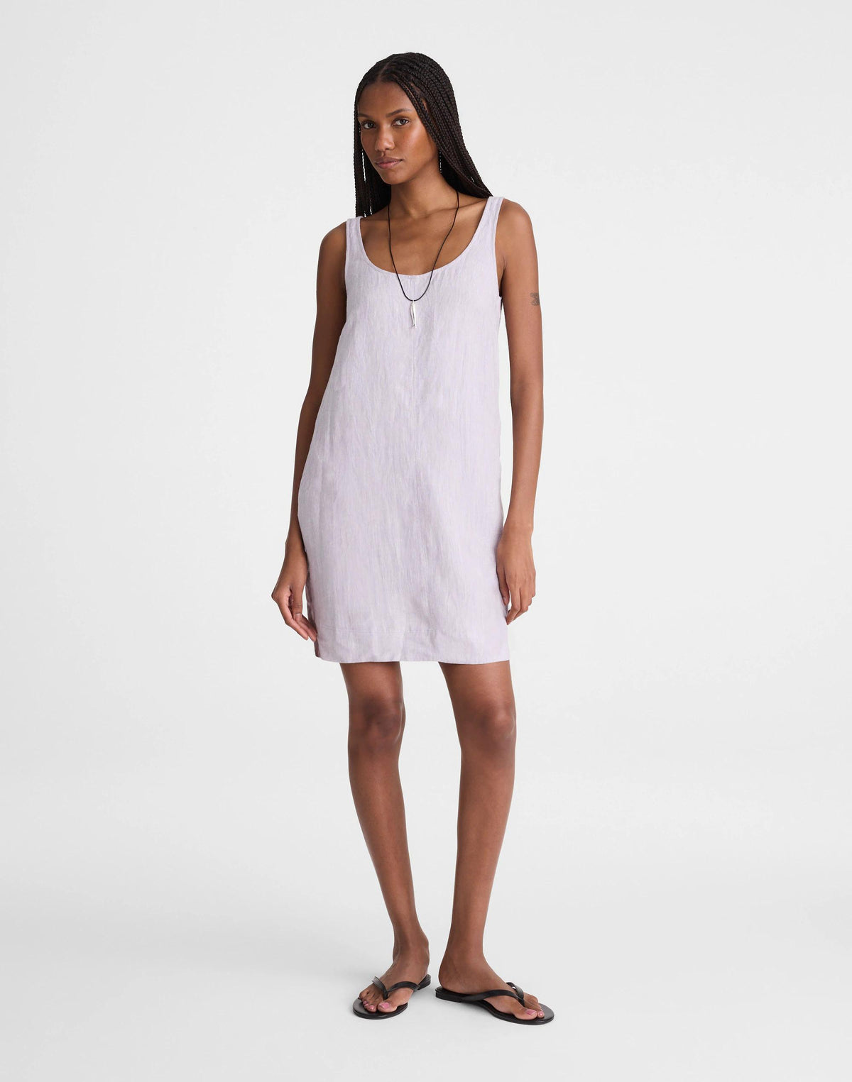 Scoopneck Mini Shift Dress in 100% Linen