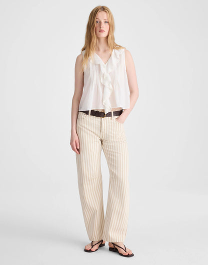 The Darted Barrel-Leg Jean in Airy Denim