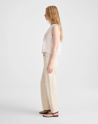 The Darted Barrel-Leg Jean in Airy Denim