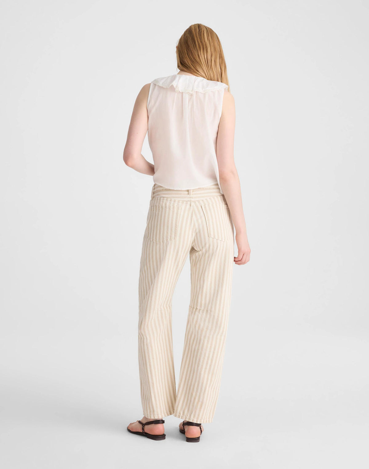 The Darted Barrel-Leg Jean in Airy Denim