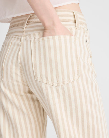 The Darted Barrel-Leg Jean in Airy Denim