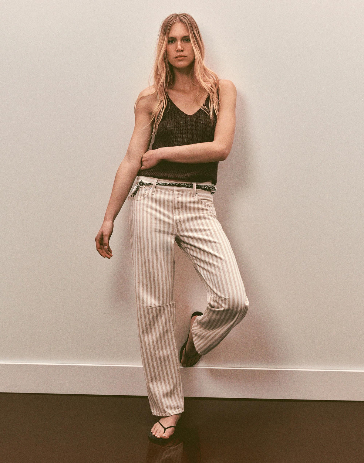 The Darted Barrel-Leg Jean in Airy Denim
