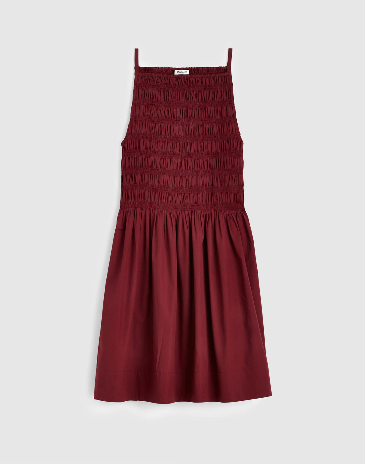 Smocked High-Neck Mini Dress