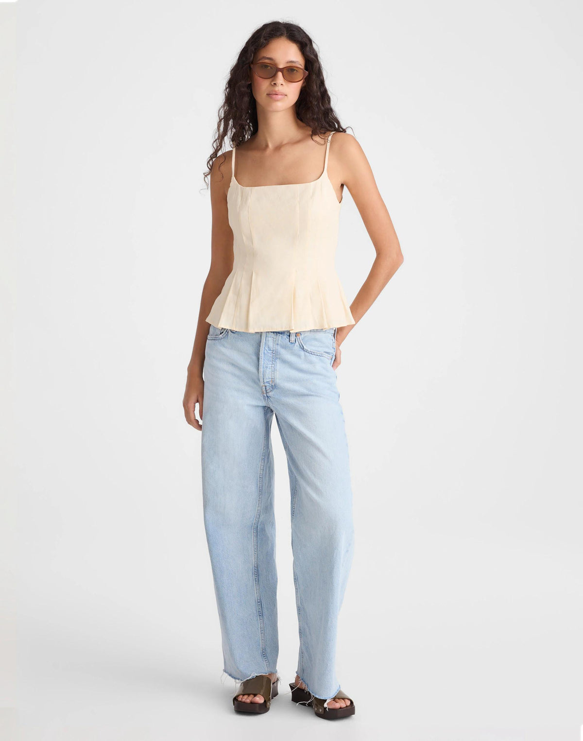 Darted Peplum Cami Top