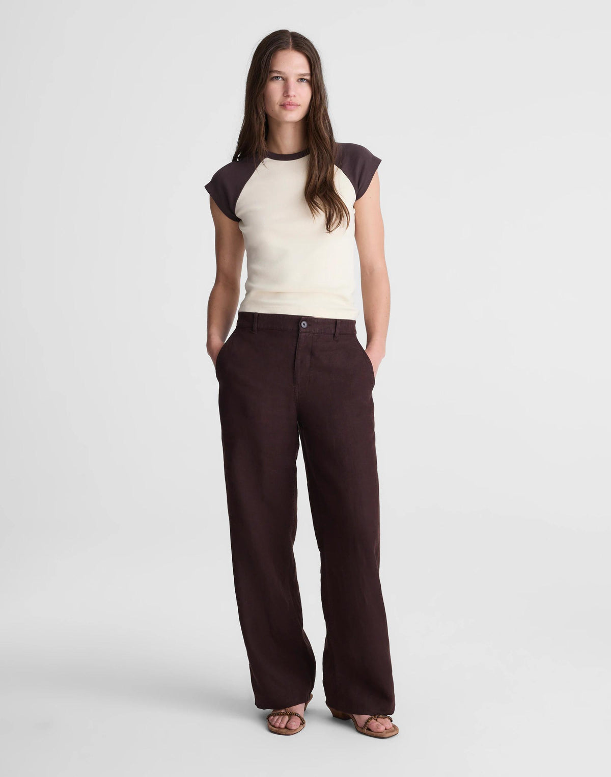 The Zoe Relaxed Straight Pant in 100% Linen