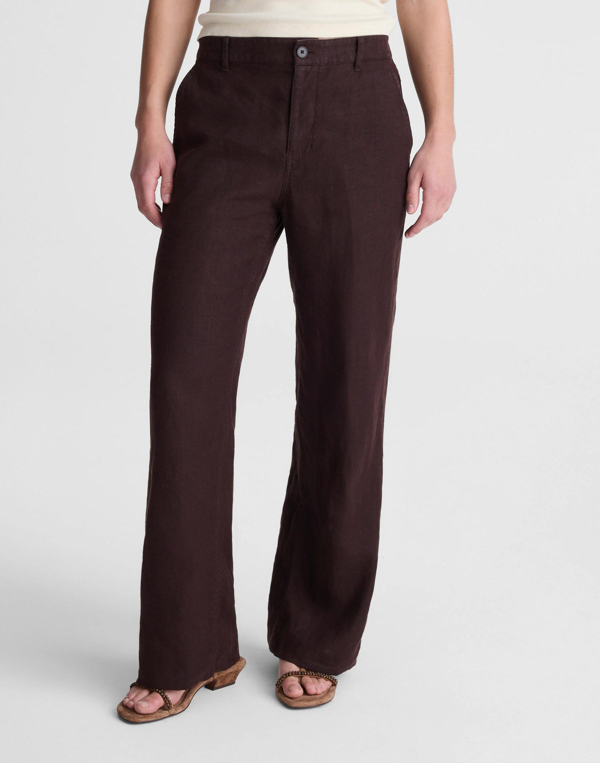 The Zoe Relaxed Straight Pant in 100% Linen