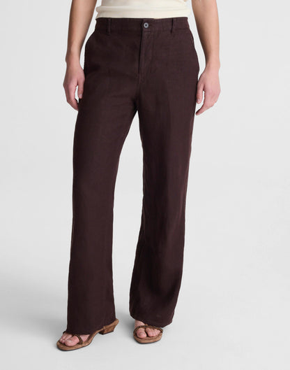 The Zoe Relaxed Straight Pant in 100% Linen