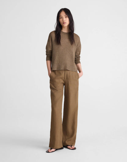 The Zoe Relaxed Straight Pant in 100% Linen