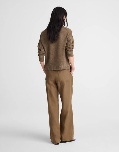 The Zoe Relaxed Straight Pant in 100% Linen
