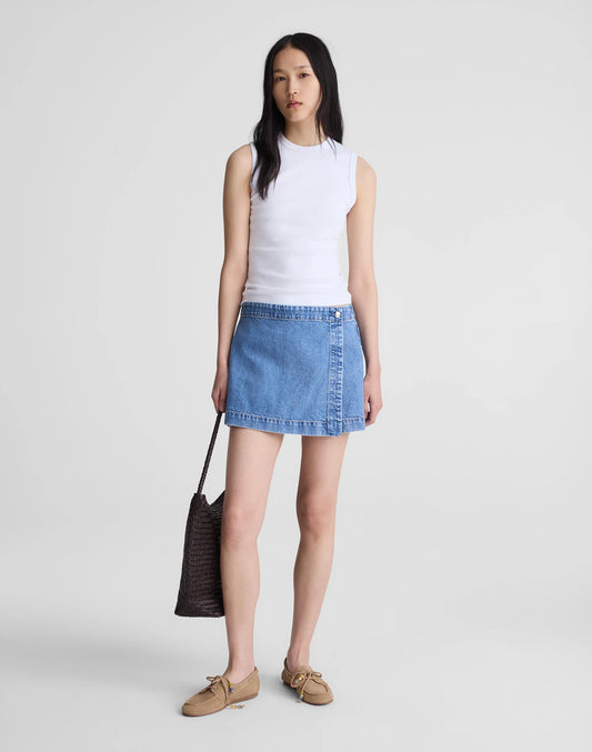 Denim Wrap Mini Skort