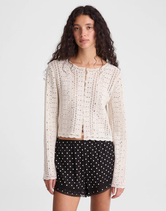 Open-Knit Lace Cardigan