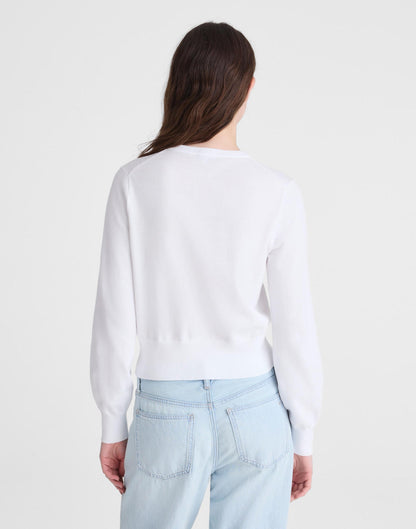 Button-Front Cardigan in 100% Cotton