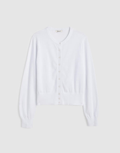 Button-Front Cardigan in 100% Cotton