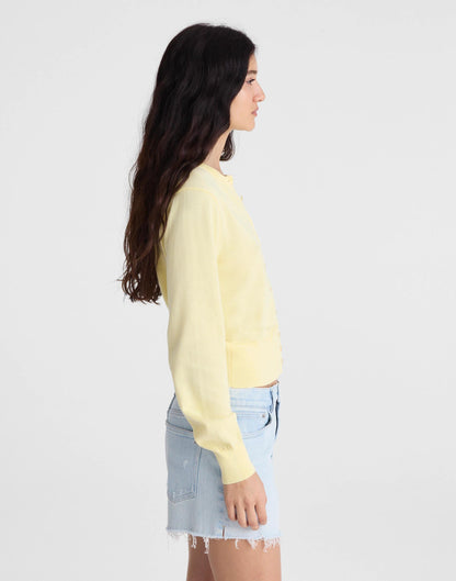 Button-Front Cardigan in 100% Cotton