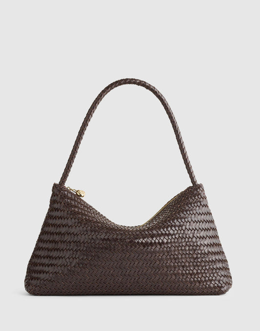 The Signature Woven Zip Top Shoulder Bag