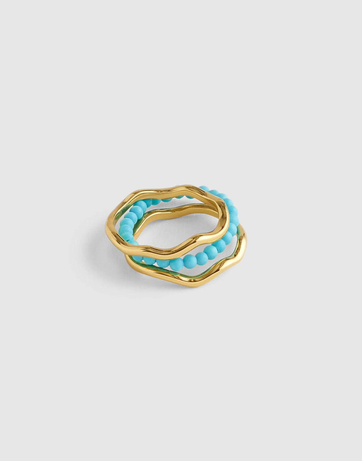Semiprecious Wavy Stacking Ring Set