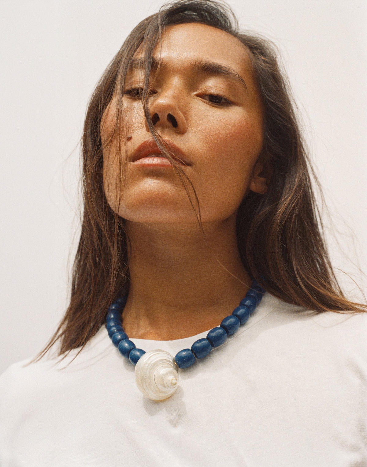Shell Oversized Beaded Choker Necklace