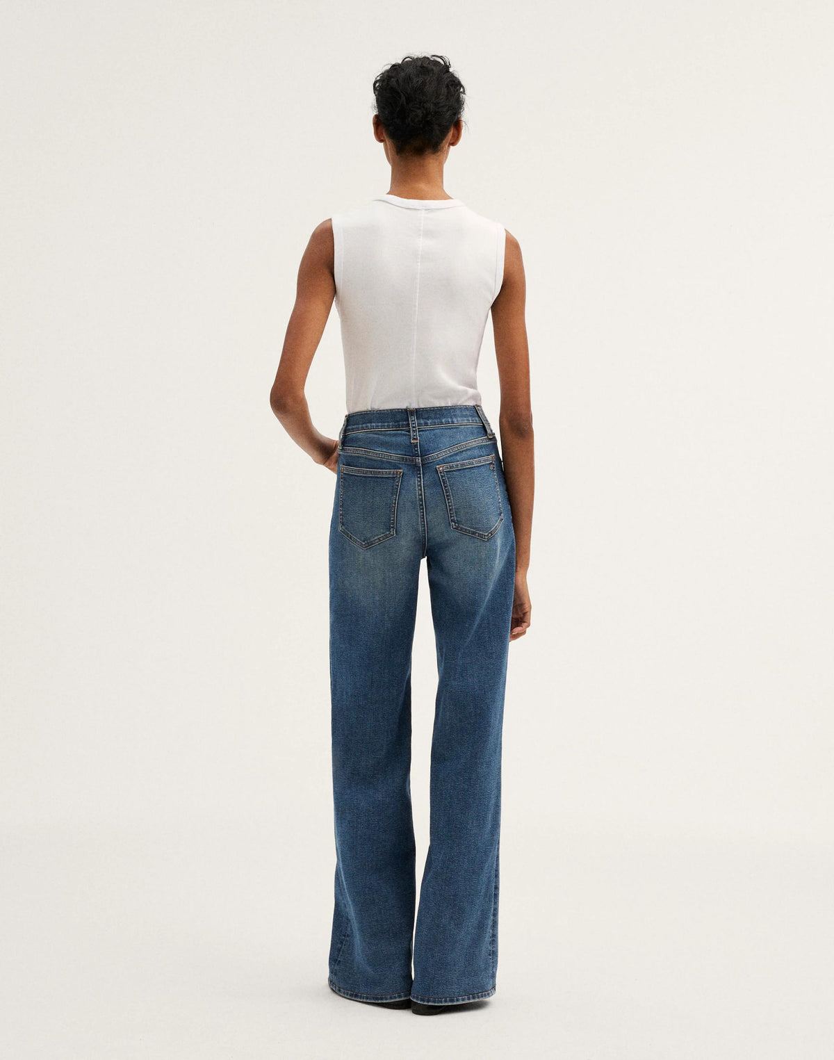 The Wide-Leg Jean in Super Stretch Denim