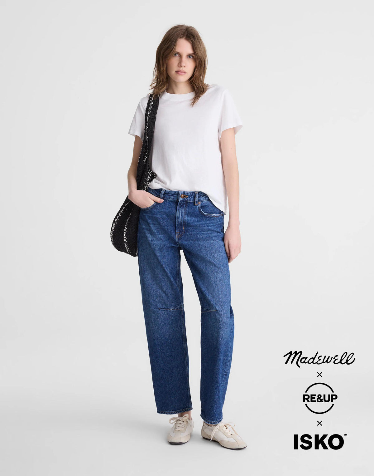 Circular Darted Barrel-Leg Jean