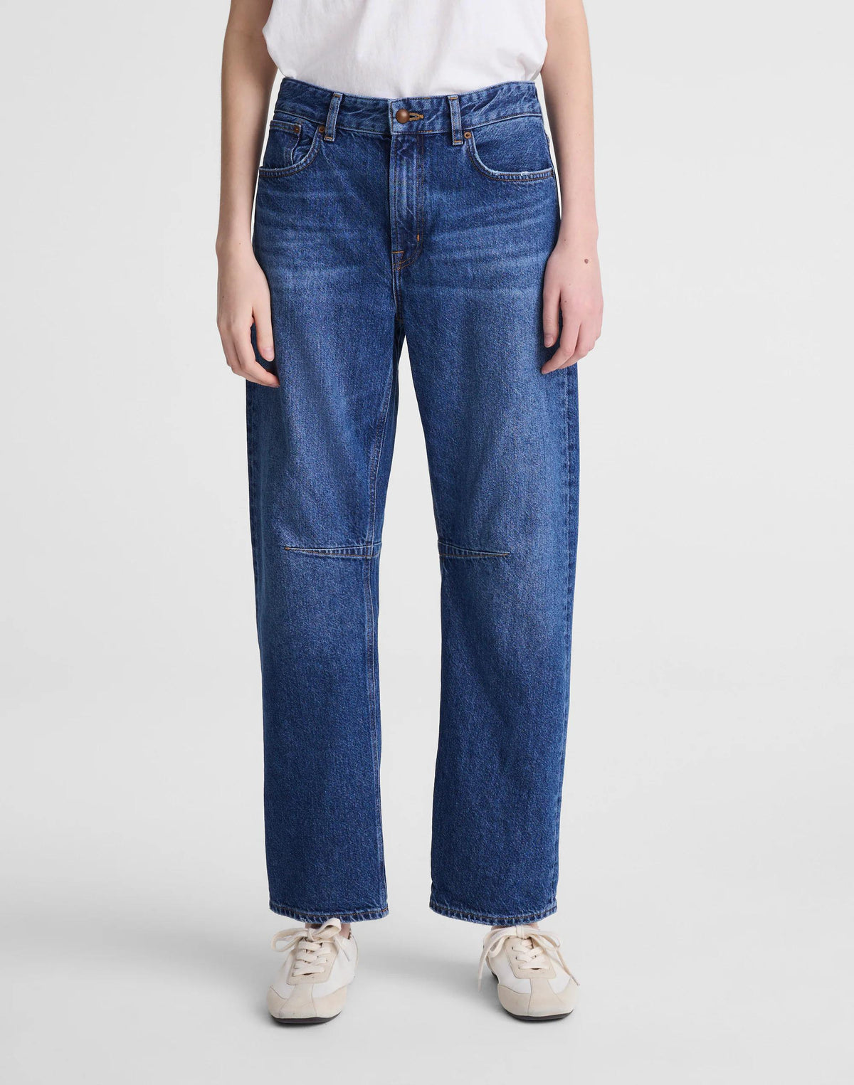 Circular Darted Barrel-Leg Jean