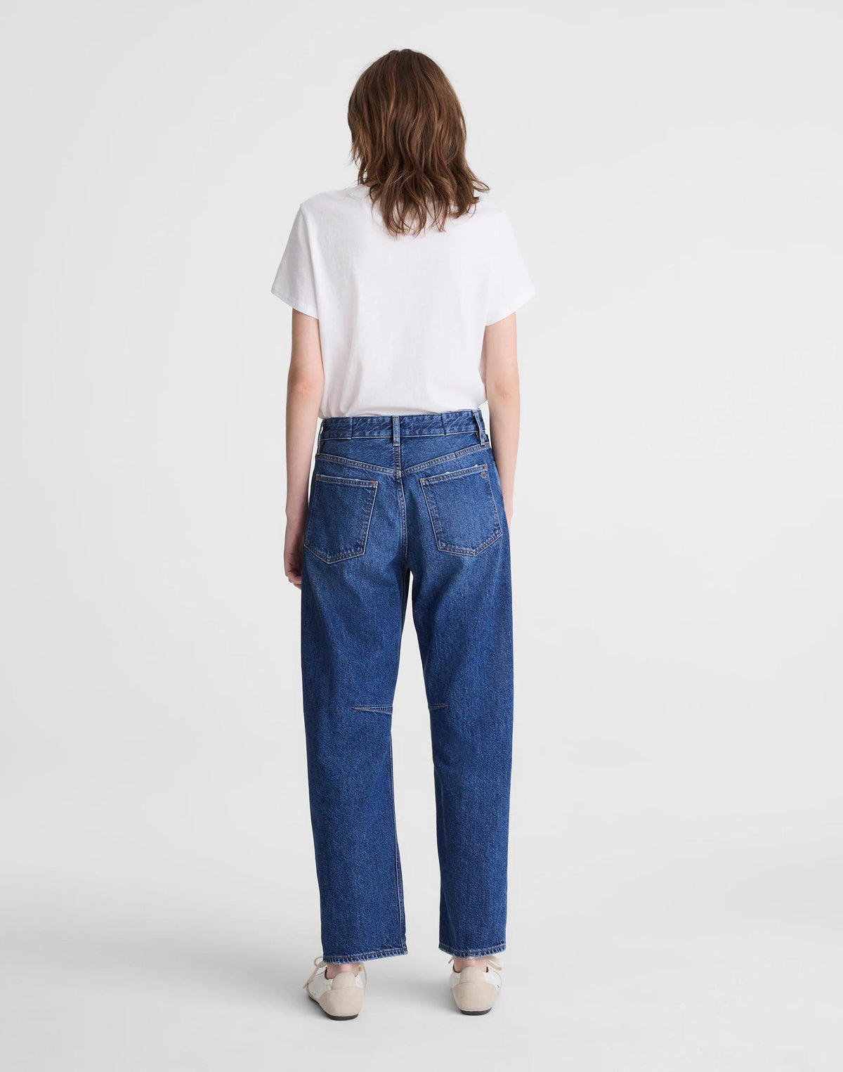 Circular Darted Barrel-Leg Jean