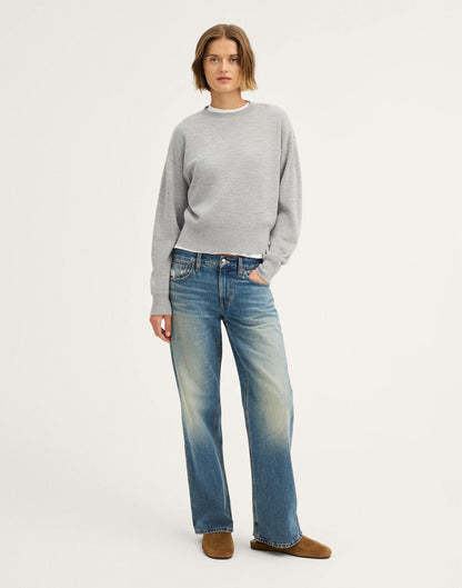 Relaxed Crewneck Sweater in Merino-Silk Blend