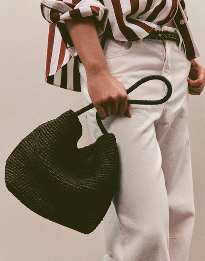 The Signature Woven Shoulder Bag in Raffia