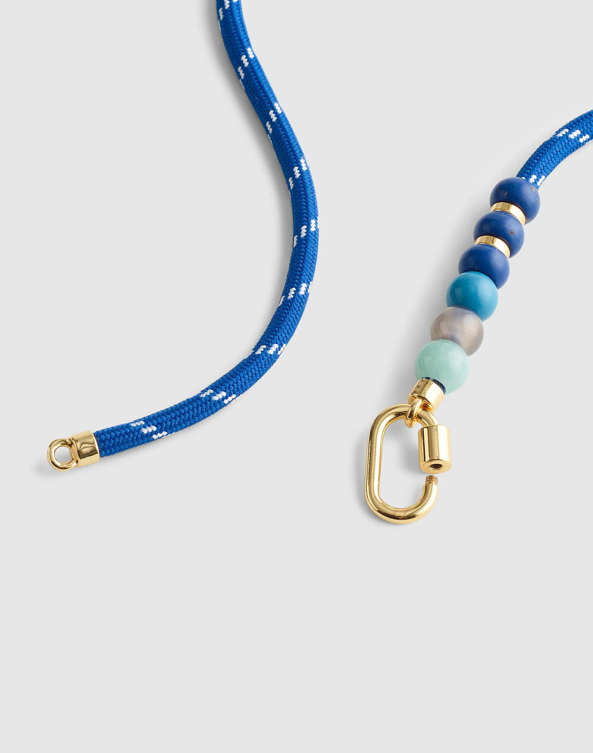Semiprecious Beaded Carabiner Paracord Necklace