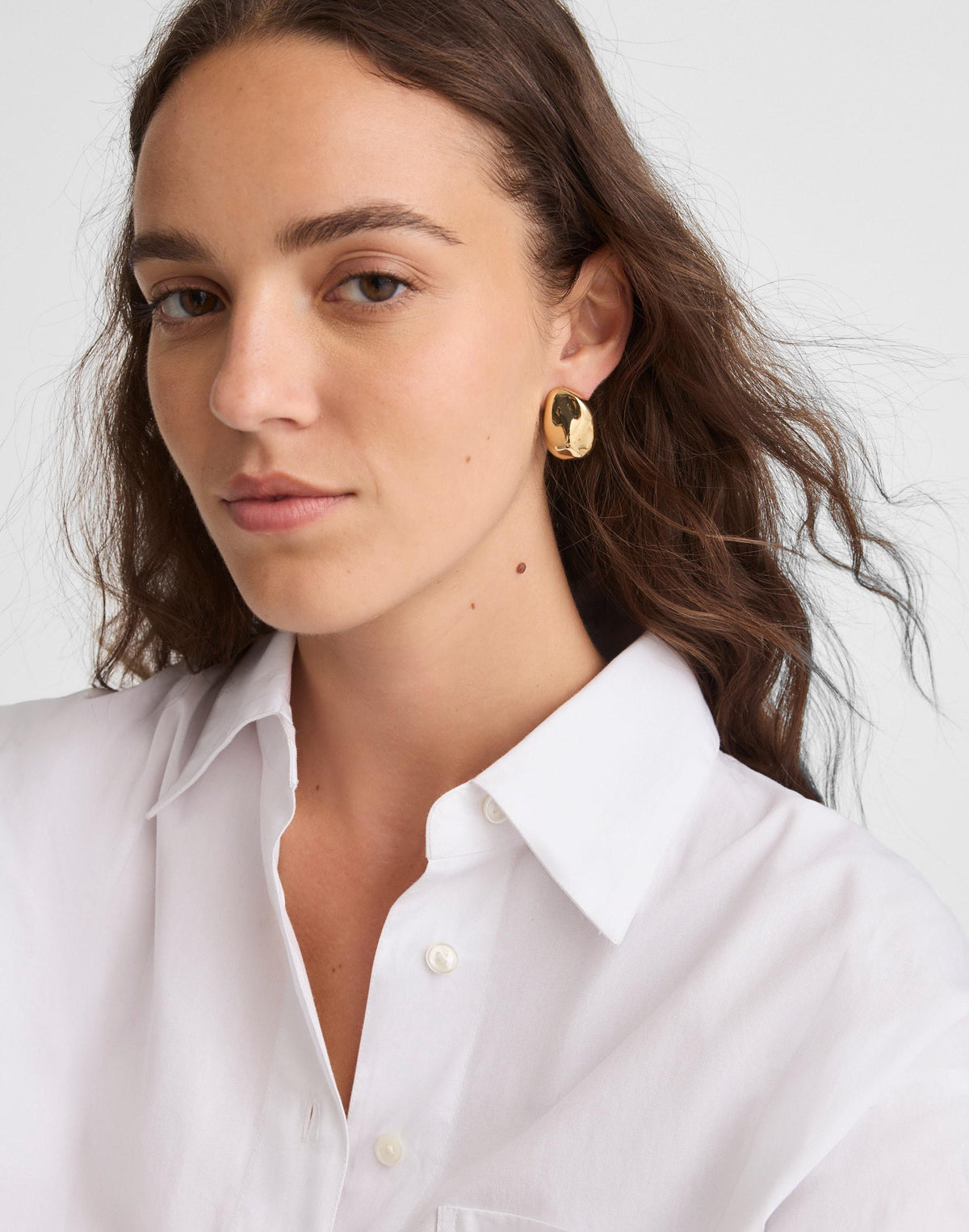 Sculpted Droplet Statement Stud Earrings